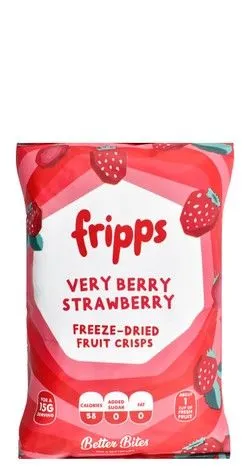 Fripps Very Berry Strawberry Freeze Dried Fruit Crisps - Vegan, Fat Free, Gluten Free - 12 Gr