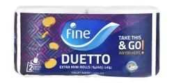 Fine Duetto Extra Mini Toilet Paper Rolls - 2 X 300 Tissues
