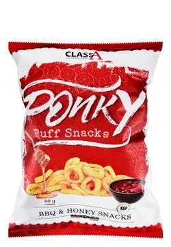 Class A Ponky Bbq & Honey Puff Snack - 60 Gr