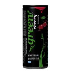 Green Cola Carbonated Drink Cherry Flavor - No Added Sugar - 330 Ml