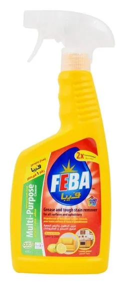 Feba Grease & Tough Multipurpose Cleaning & Stain Remover Liquid Lemon Scent - 635 Gr