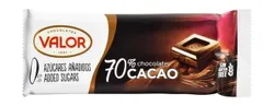 Valor 70% Dark Chocolate Bar - Gluten Free, No Added Sugar - 35 Gr