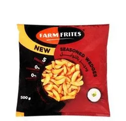 Farm Frites Frozen Seasoned Potato Wedges - Trans Fat Free, Gluten Free, Preservatives Free - 500 Gr