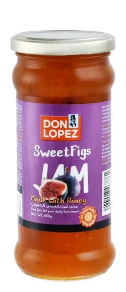 Don Lopez Sweet Fig Jam With Honey - No Added Sugar - 450 Gr