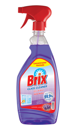 Brix Concentrated Glass Cleaner Liquid Spray Lavender Scent - 500 Ml