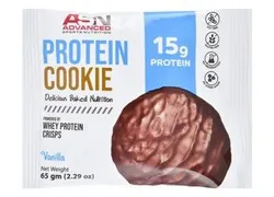 Advanced Sports Nutrition Vanilla 15G Protein Cookie - Gluten Free, Soy Free, Preservatives Free - 65 Gr