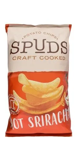 Spuds Craft Cooked Hot Sriracha Potato Chips - Artificial Colors Free, Preservatives Free - 51 Gr