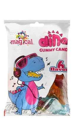 Magical Assorted Dino Gummy Candies - Gluten Free, Lard Free - 80 Gr