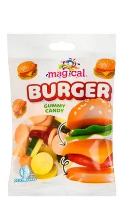 Magical Burger Gummy Candy - Gluten Free, Derivatives Free, Lard Free - 80 Gr