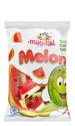 Magical Melon Gummy Candies - Gluten Free, Lard Free - 80 Gr