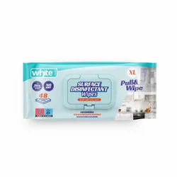 White Surface Disinfectant Wet Wipes, 48 Wipes - Xl