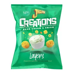 Jaguar Creation Corn Snacks With Sour Cream And Onion - 65 - 73G