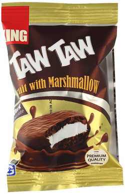 Taw Taw - Cocoa Biscuit With Marshmallow+Coated With Cocoa - 2Pc