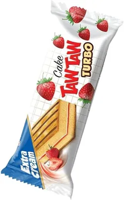 Taw Taw - Turbo Vanilla Cake With Vanilla + Strawberry Jam - 1Pc