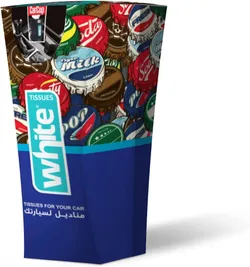 White Car Cup Tissue- 200 Tissues