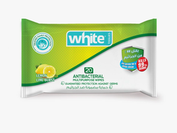 White Wipes Antibacterial Multi-Purpose Lemon - 20 Pieces
