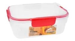 Fresco Clear & Red 2.1L Food Container - Bpa Free - 1 Pcs