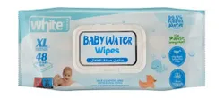 White Baby Water Wipes - Paraben Free, Alcohol Free - 48 Tissues