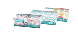 White Facial Tissues- 3 Packs * 400 Tissues