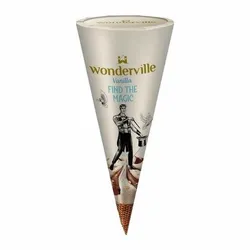 Wonderville Vanilla Cone Ice Cream - 125Ml