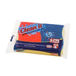 Clean It Sponge Scouring Wavey- 2 Pieces